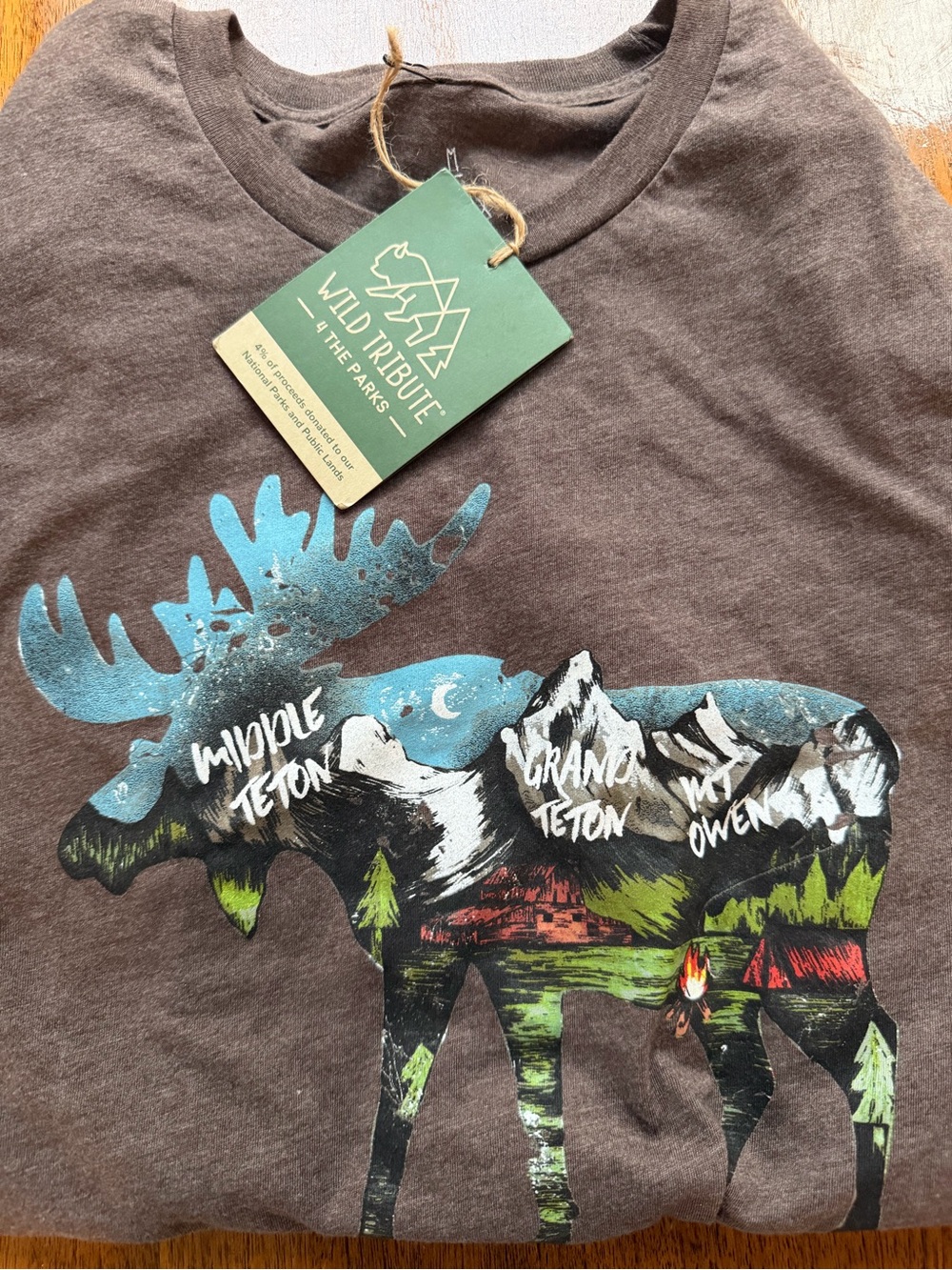 GRAND TETON NATIONAL PARM  Brown Moose Graphic Tee